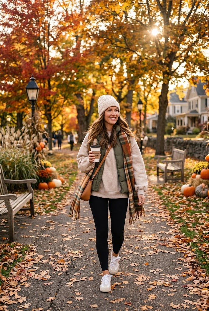 Black Leggings with an Oversized Sweatshirt